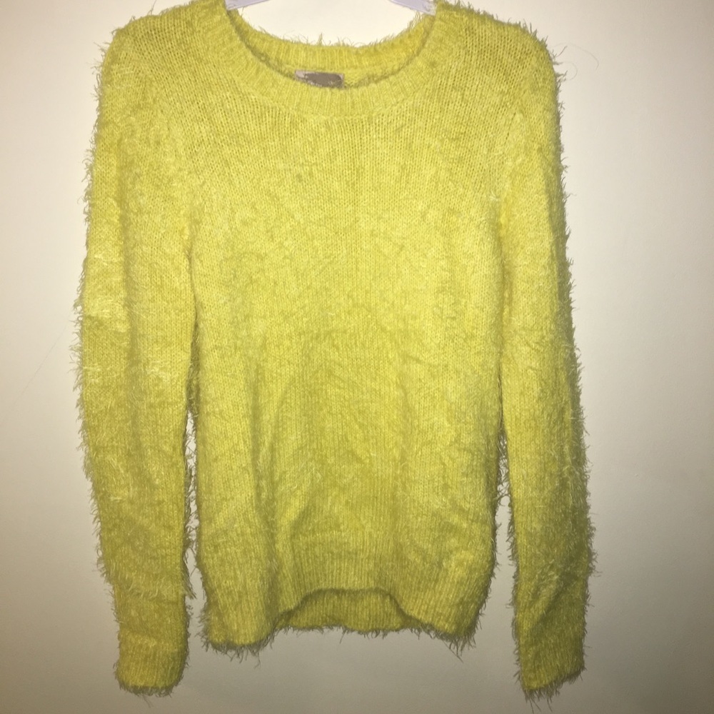 Forever 21 fuzzy yellow sweater